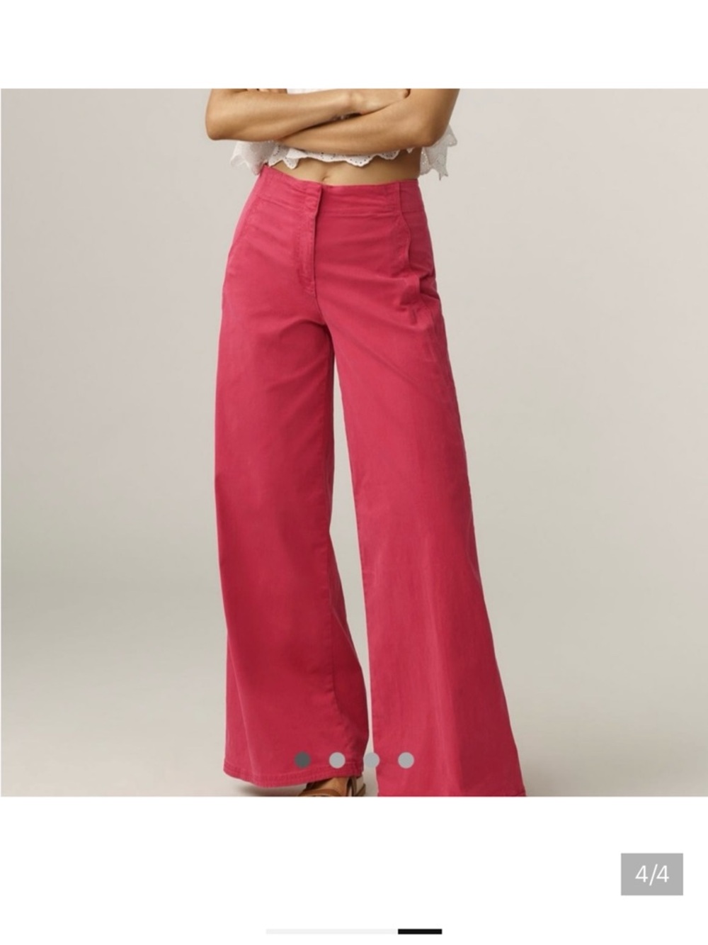 Anthropologie Maeve wide leg scalloped detail pants - Picture 3 of 8